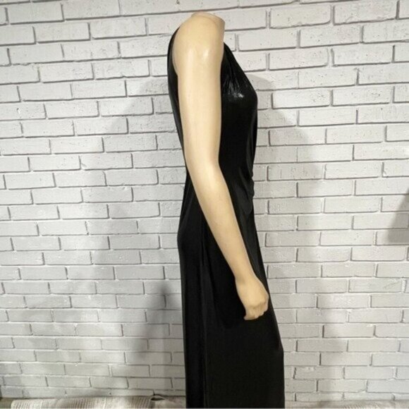 Norma Kamali Sunburst One‑Shoulder Cut‑Out Gown – Size XL – Black Lamé / Evening - Picture 10 of 13